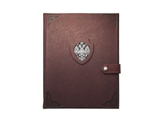 Чехол для iPad «Империя» в кожаном переплете с серебряной накладкой